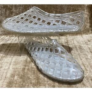 Jeffrey Campbell Clear Jelly Mesh Flats Size 9 Inspired by The Row Mara